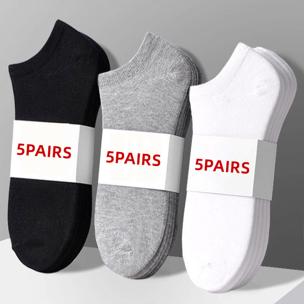 5 Pairs Unisex Casual Plain Co - Ankle Sock Low Cut ulasan dan harga