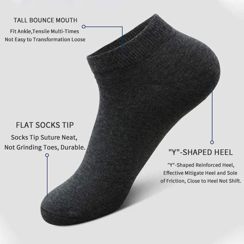 5 Pairs Unisex Casual Plain Co - Ankle Sock Low Cut ulasan dan harga