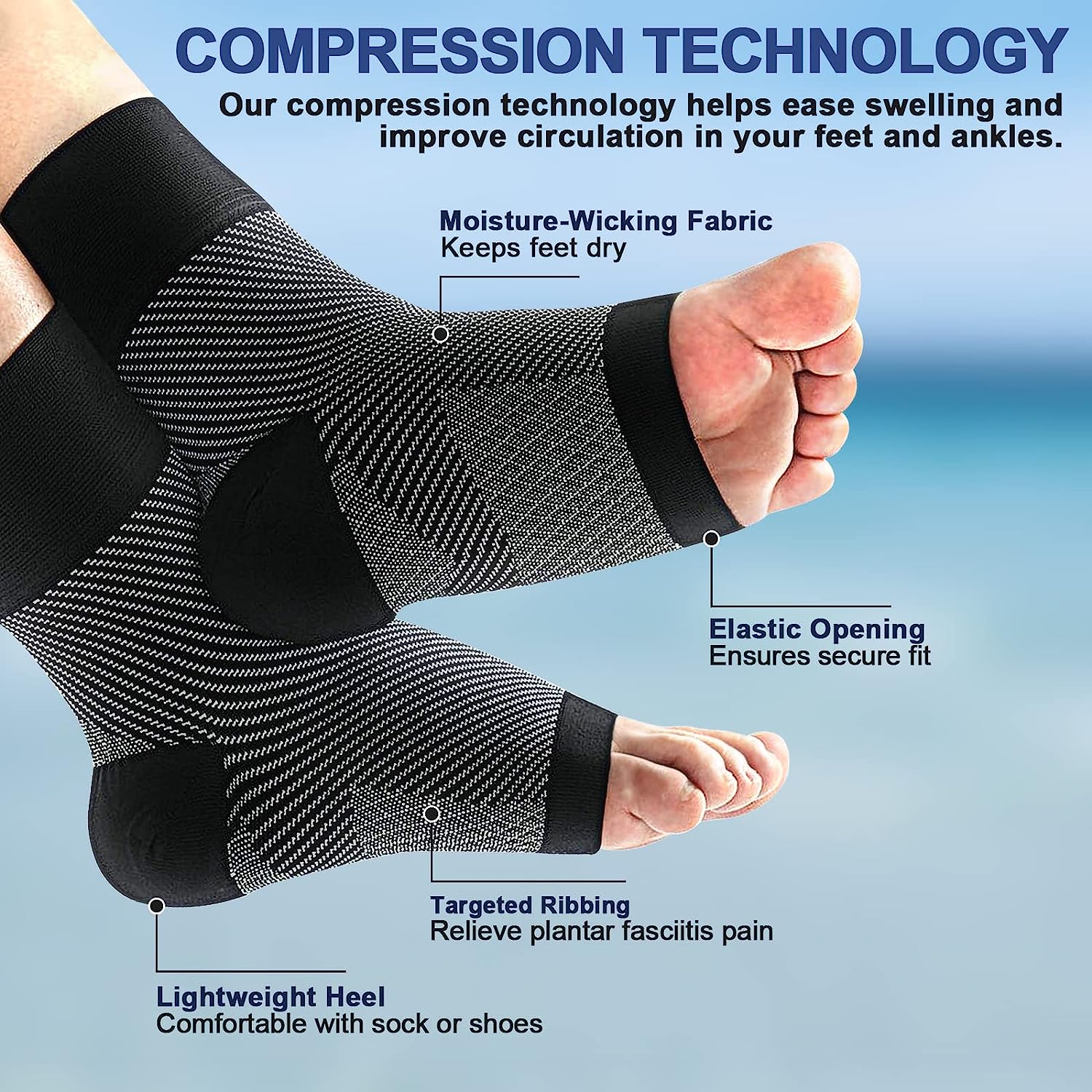 1pair Plantar Fasciitis Compre - Ankle Brace Sock ulasan dan harga
