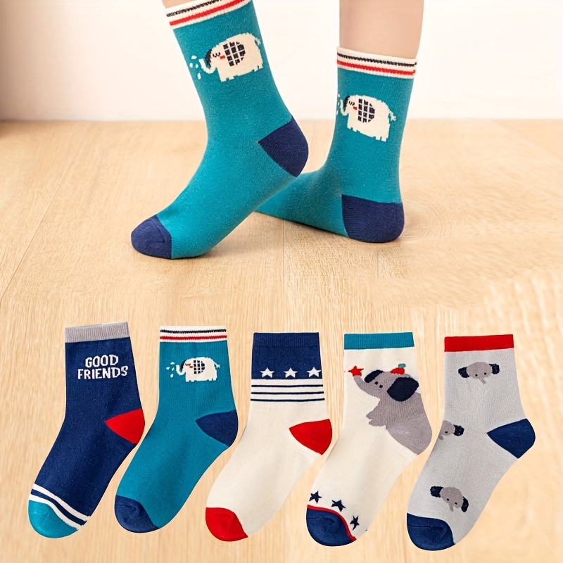 5‑Pack Kids Boys Socks Cartoon - Cotton Crew Sock Pack ulasan dan harga