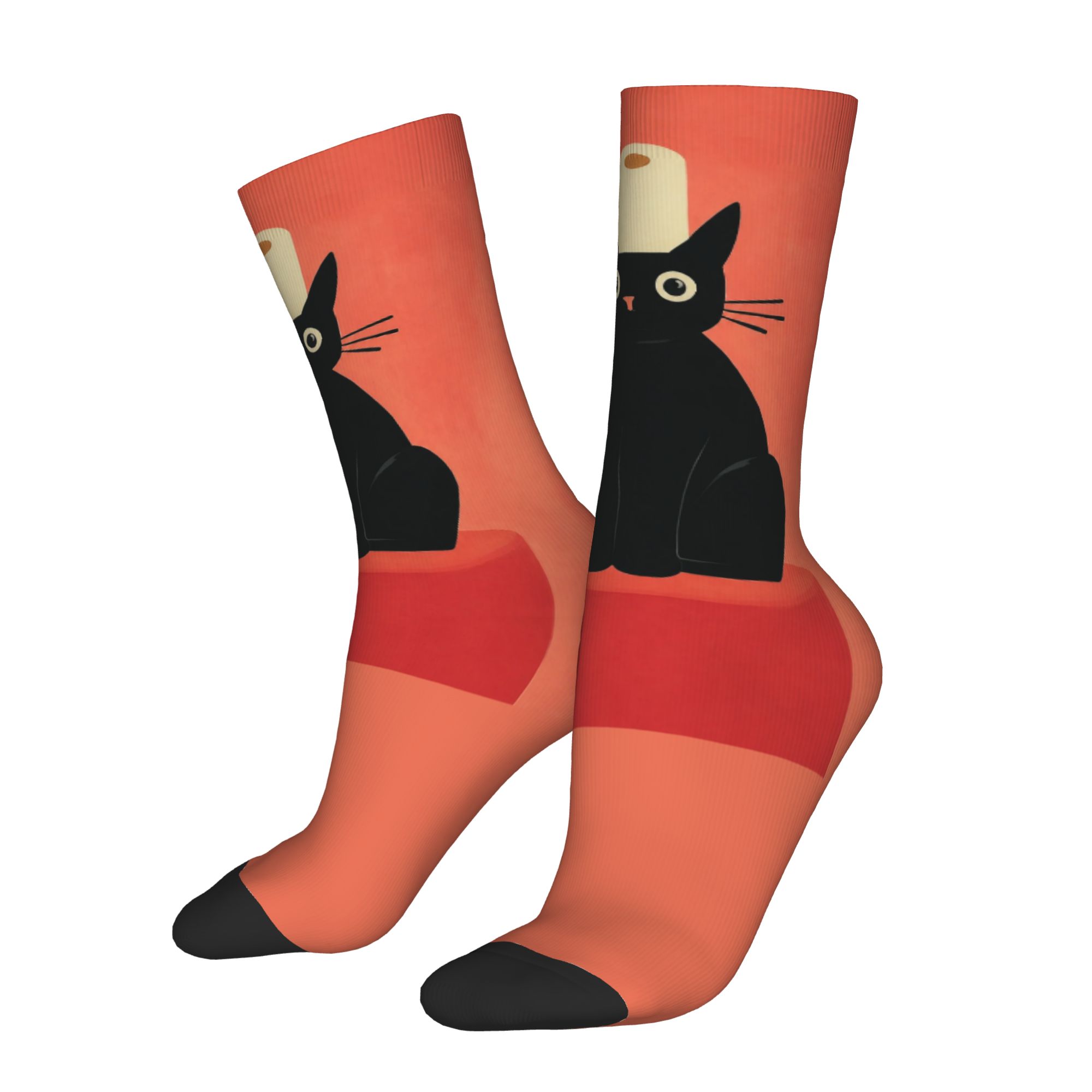 Custom Black Cat with Toilet P - Dress Sock Men ulasan dan harga