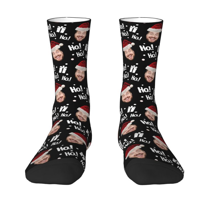 Christmas Face Photo Personali - Dress Sock Men ulasan dan harga