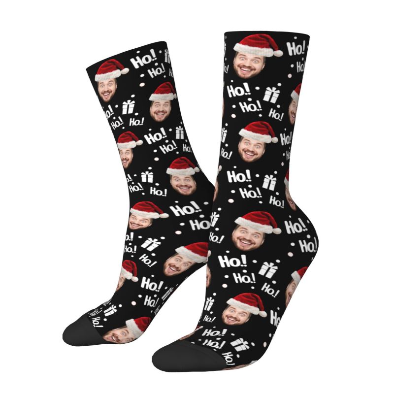 Christmas Face Photo Personali - Dress Sock Men ulasan dan harga