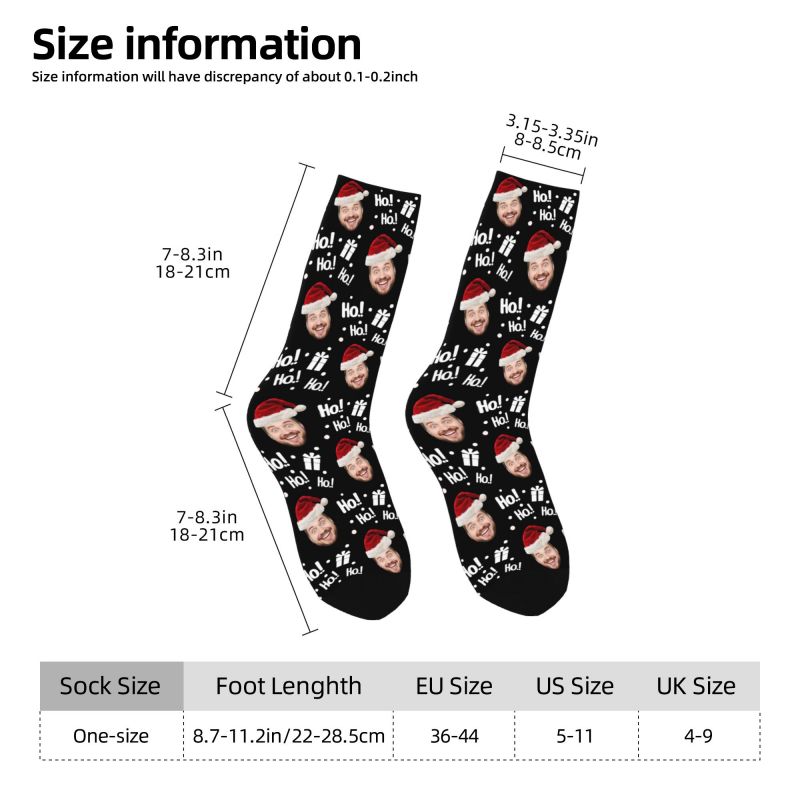 Christmas Face Photo Personali - Dress Sock Men ulasan dan harga